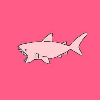 Cute pink sharks wallpaper