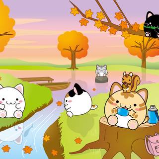 Cute Chibi fall wallpaper