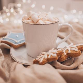 Cookie with marshmallow wallpaper