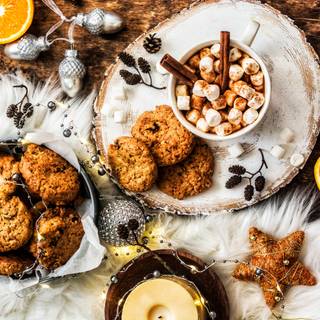 Cookie with marshmallow wallpaper