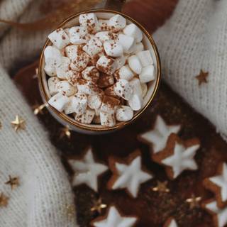 Cookie with marshmallow wallpaper