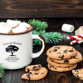 Cookie with marshmallow wallpaper