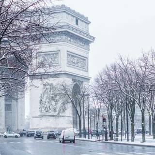 Paris snow wallpaper