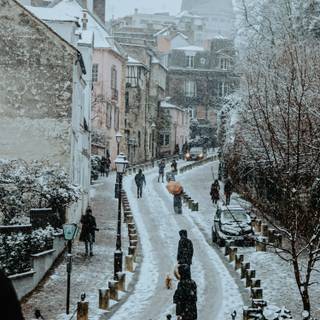 Paris snow wallpaper