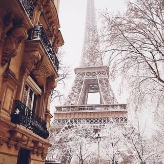 Paris snow wallpaper