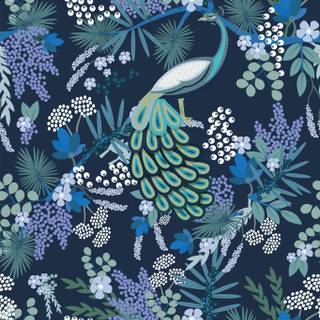 Peacock blue wallpaper