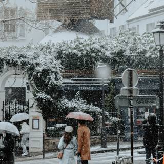 Paris snow wallpaper