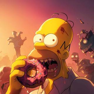 Homer donut wallpaper
