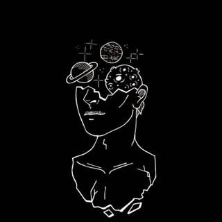 Black and white illustration wallpaper