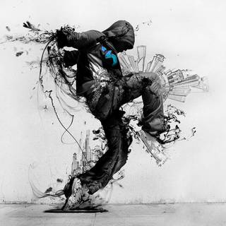 Black and white illustration wallpaper