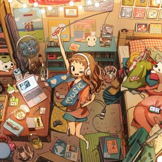 Messy girl wallpaper