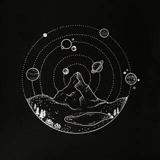 Black and white illustration wallpaper