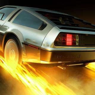 DeLorean time machine wallpaper