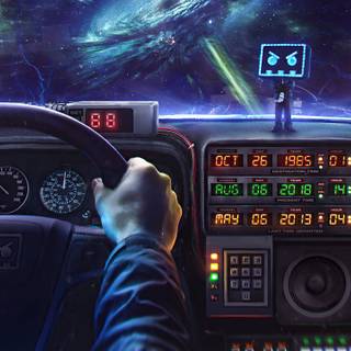 DeLorean time machine wallpaper