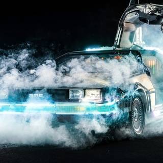 DeLorean time machine wallpaper