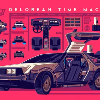 DeLorean time machine wallpaper