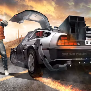 DeLorean time machine wallpaper
