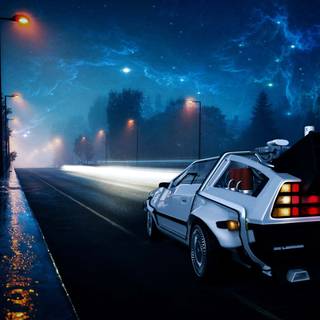 DeLorean time machine wallpaper