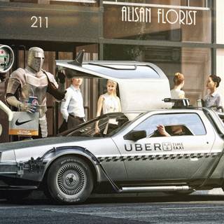 DeLorean time machine wallpaper