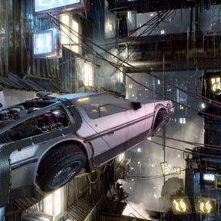 DeLorean time machine wallpaper