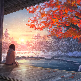 Autumn girl PC wallpaper