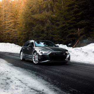 iPad winter car wallpaper