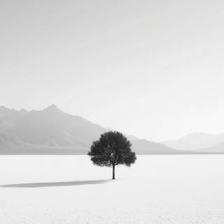 Winter minimalist black and white wallpaper