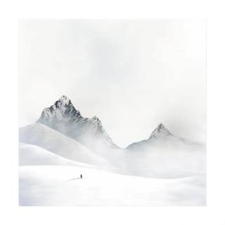 Winter minimalist black and white wallpaper