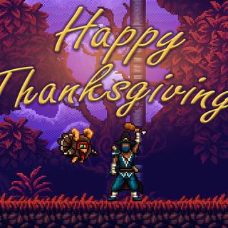 Thanksgiving pixel art wallpaper