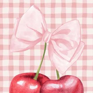 Cherry bow wallpaper