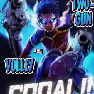 Isagi two gun volley wallpaper