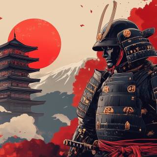Calm samurai computer wallpaper