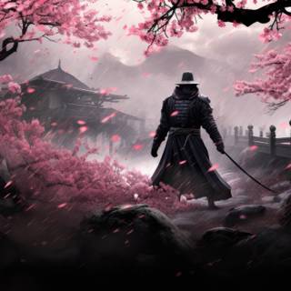 Calm samurai computer wallpaper