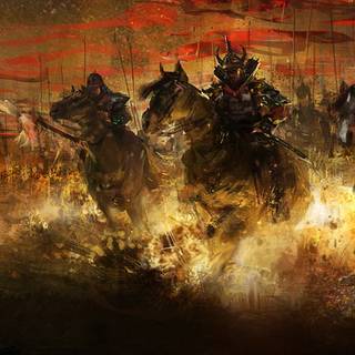 Calm samurai computer wallpaper