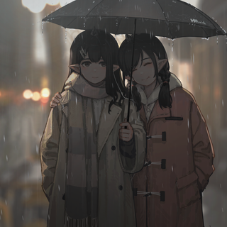 Sad anime rain 4k wallpaper
