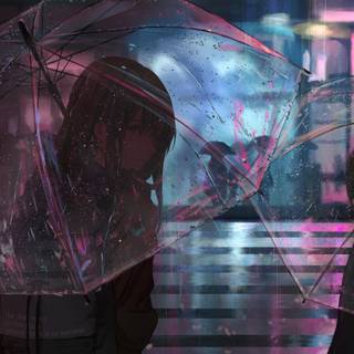 Sad anime rain 4k wallpaper