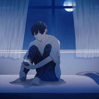 Sad night anime 4k HD wallpaper