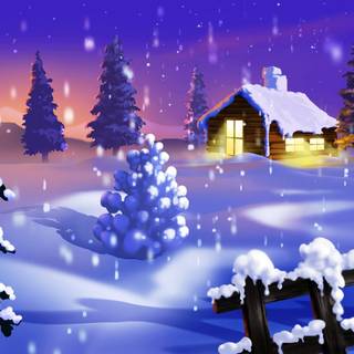 Christmas aesthetic landscape desktop wallpaper