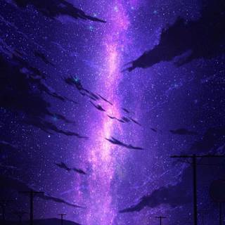 Anime purple night wallpaper