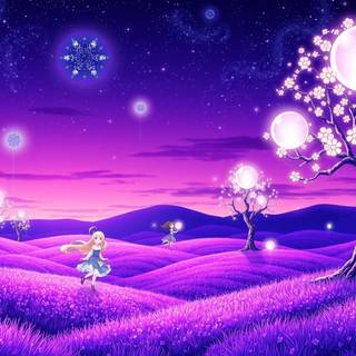 Anime purple night wallpaper
