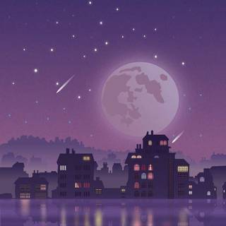 Anime purple night wallpaper