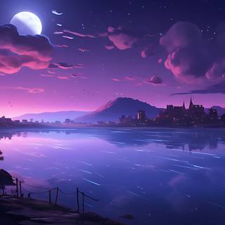 Anime purple night wallpaper