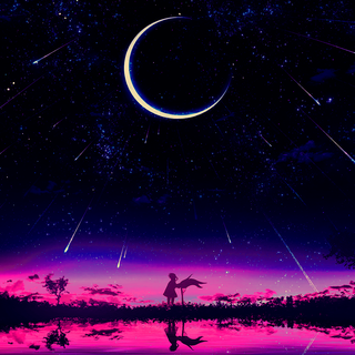 Anime purple night wallpaper