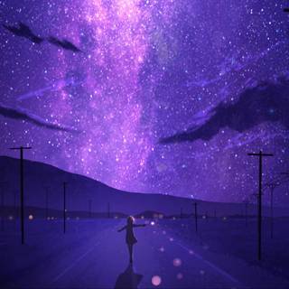 Anime purple night wallpaper