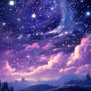 Anime purple night wallpaper