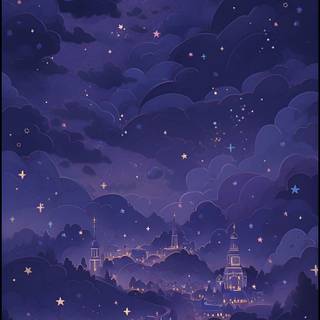 Anime purple night wallpaper