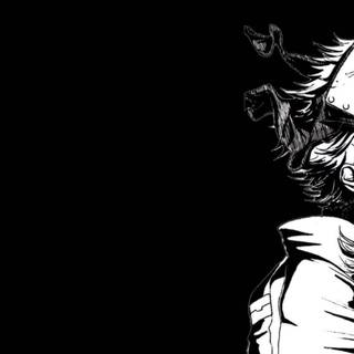 Black and white anime PS5 wallpaper