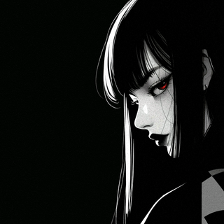 Black and white anime PS5 wallpaper