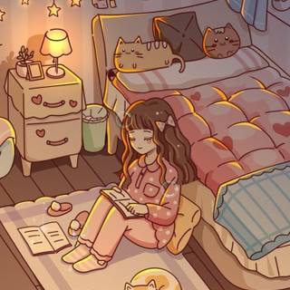 Cozy girl wallpaper