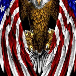 Eagle and American flag wallpaper